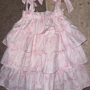 Pink Ruffled Kids Dress